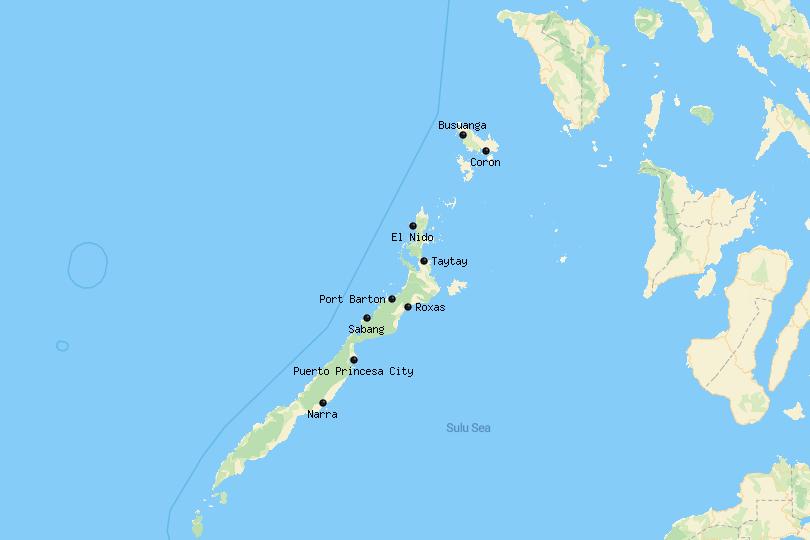 Où séjourner à Palawan Carte
